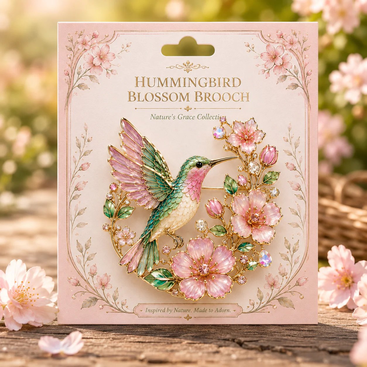 🌸Limited Edition 2026 Hummingbird Blossom Brooch ,Elegant Floral Bird Pin Jewelry Gift for Women