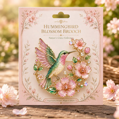 🌸Limited Edition 2026 Hummingbird Blossom Brooch ,Elegant Floral Bird Pin Jewelry Gift for Women