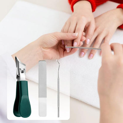 3PCS Slanted Nail Clipper Set-Clean & Effortless Cutting