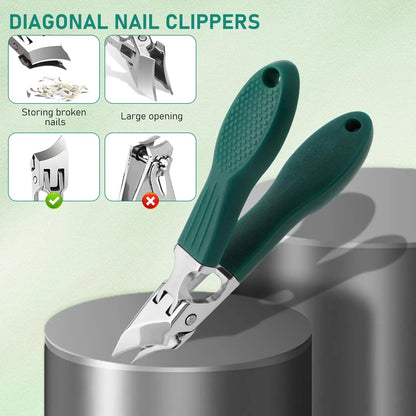 3PCS Slanted Nail Clipper Set-Clean & Effortless Cutting