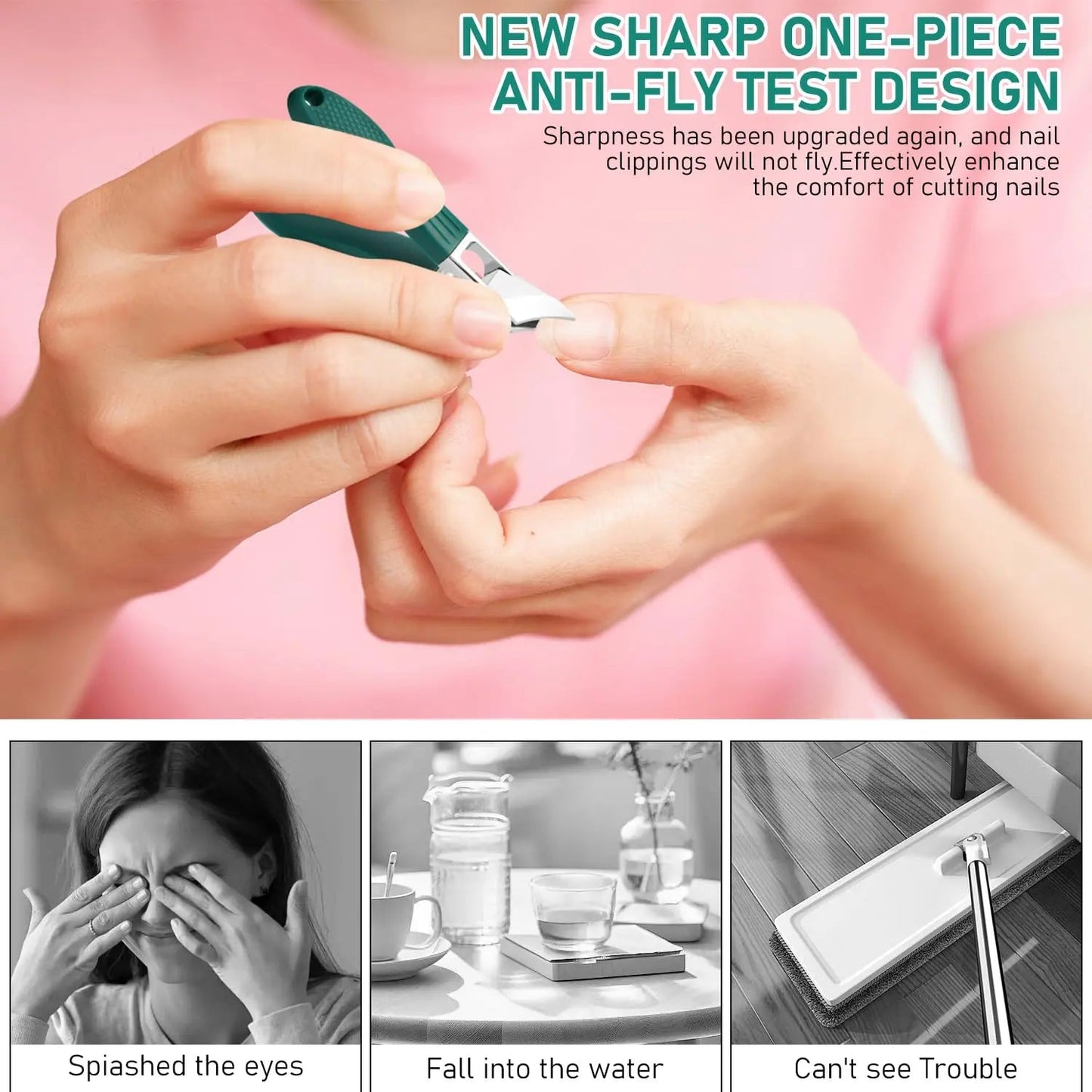 3PCS Slanted Nail Clipper Set-Clean & Effortless Cutting