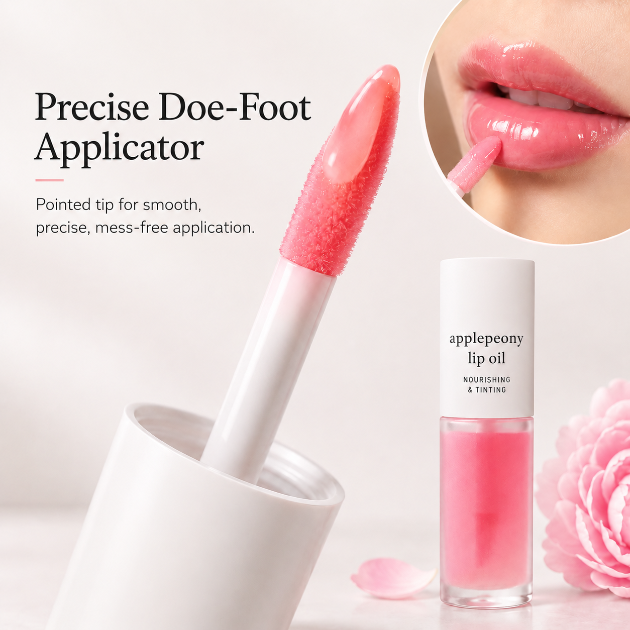 2-in-1 Hydrating Lip Oil Stain for Natural Tint & Glass-Like Shine
