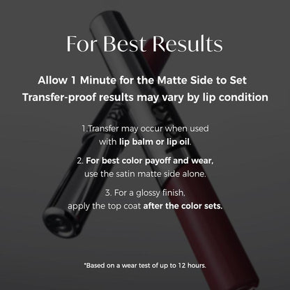 Perfect Twin Lip — Dual-Ended Liquid Lipstick with Velvet Matte Color and Glossy Shine