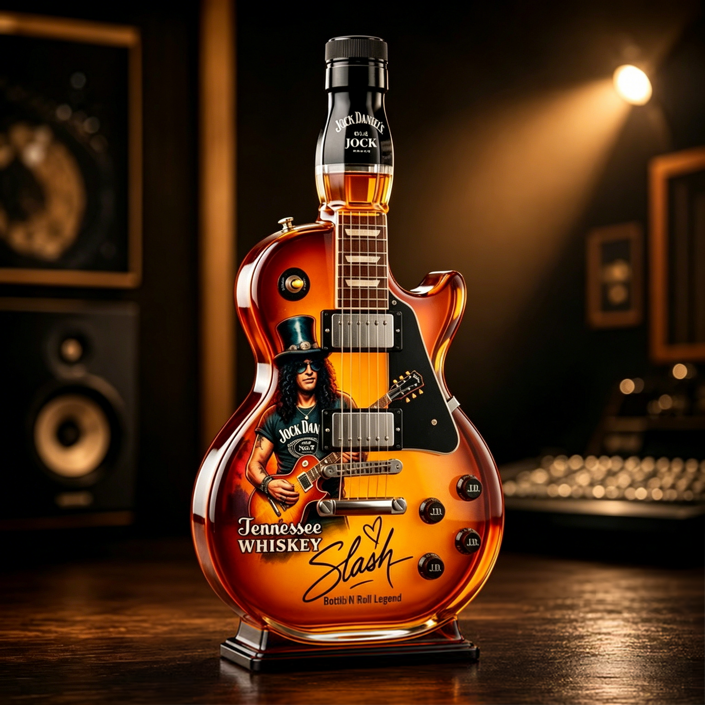 Appetite for Rock:Vintage Sunburst Guitar Figurine Spirit Bottle