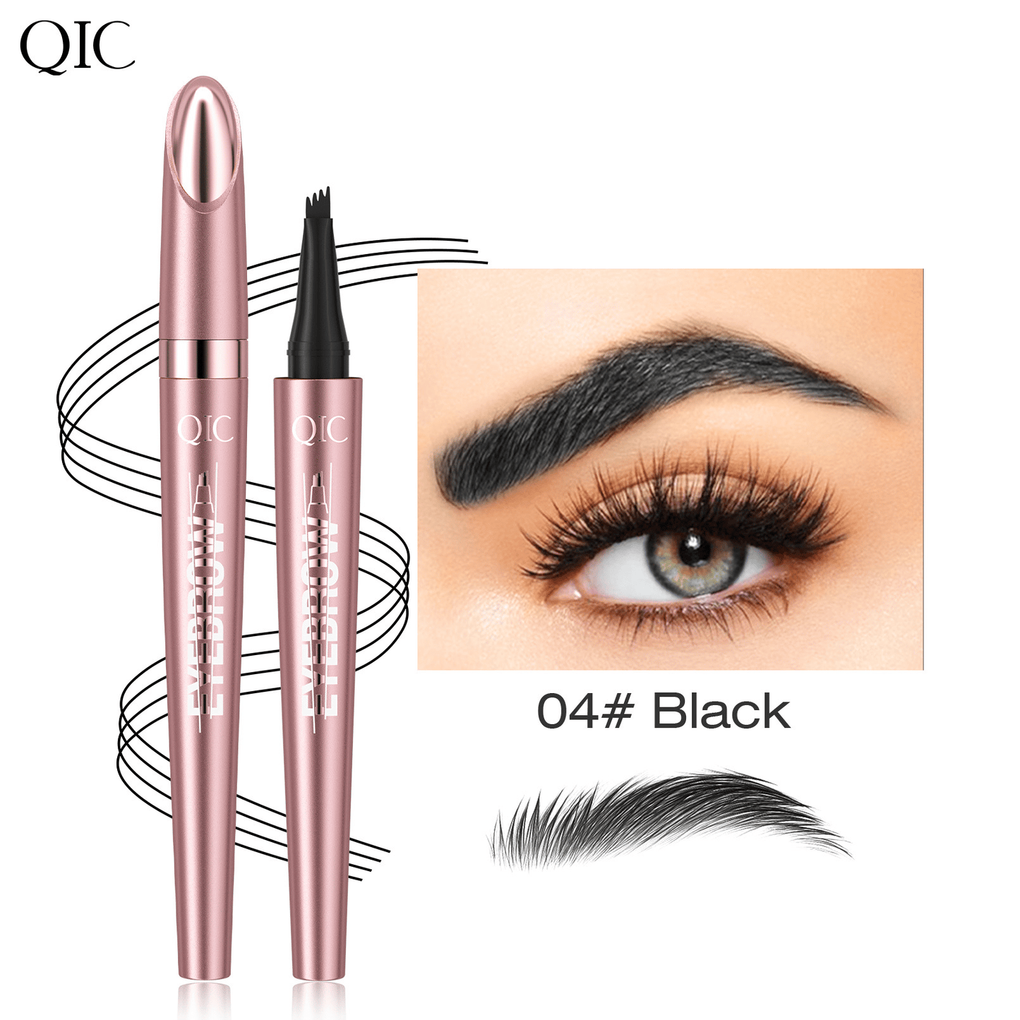 New Waterproof Micro-Fork EyebrowPencil, Long-Lasting Brow Pen forNatural Hair-Like Strokes