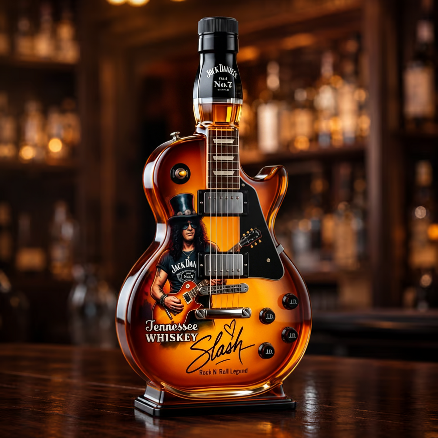 Appetite for Rock:Vintage Sunburst Guitar Figurine Spirit Bottle