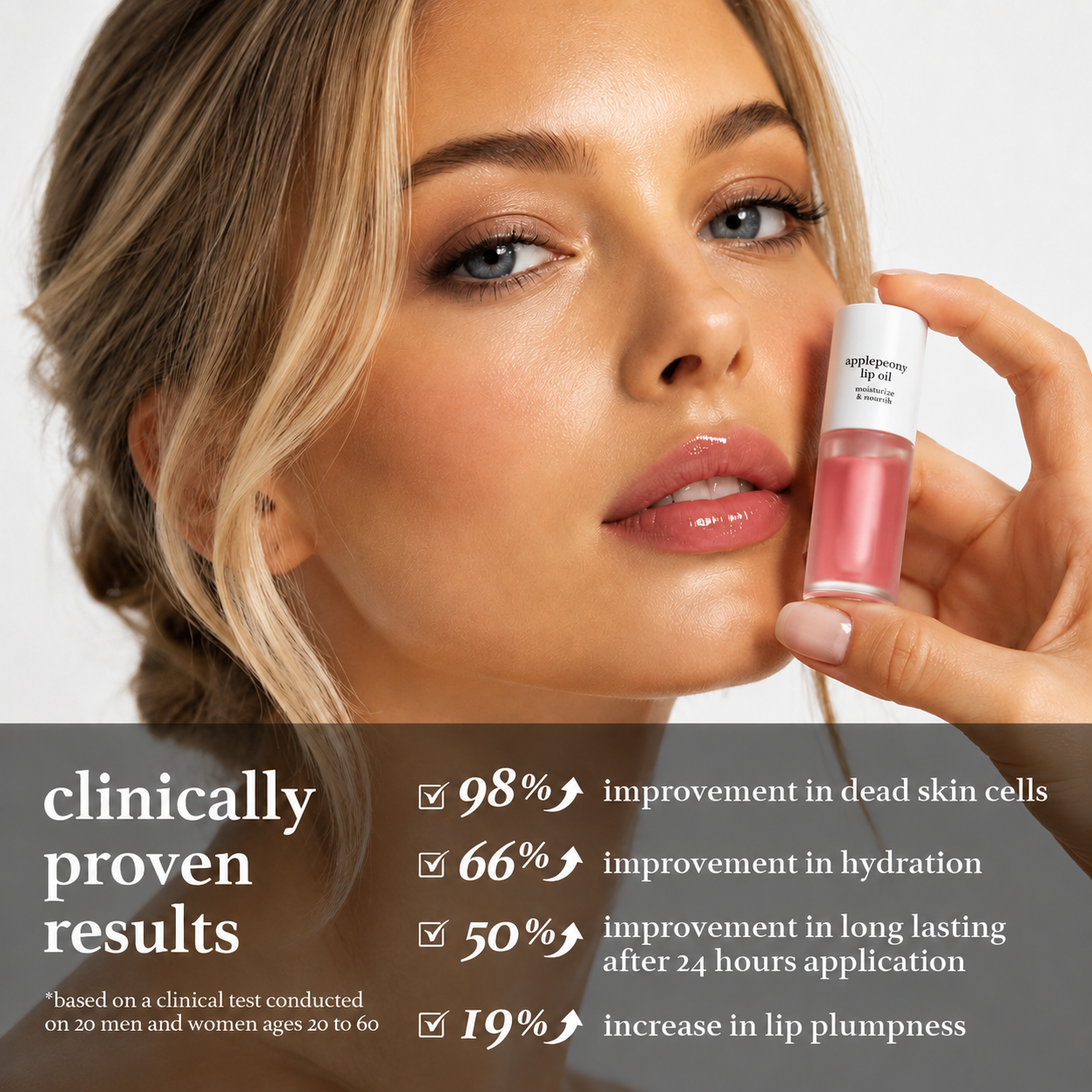 2-in-1 Hydrating Lip Oil Stain for Natural Tint & Glass-Like Shine