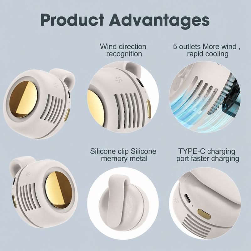 Portable Wearable Silent Mini Bladeless Cooling Fan