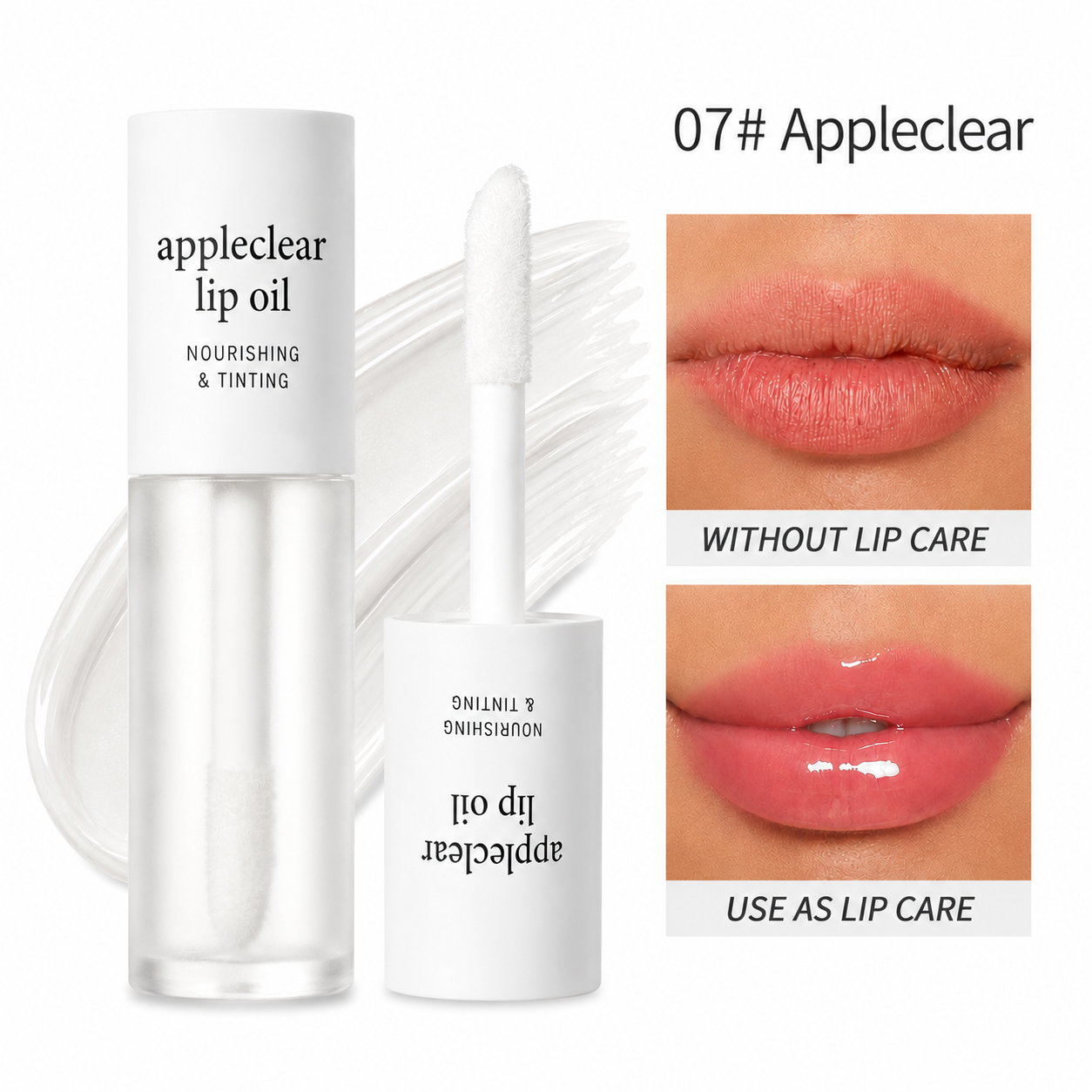 2-in-1 Hydrating Lip Oil Stain for Natural Tint & Glass-Like Shine