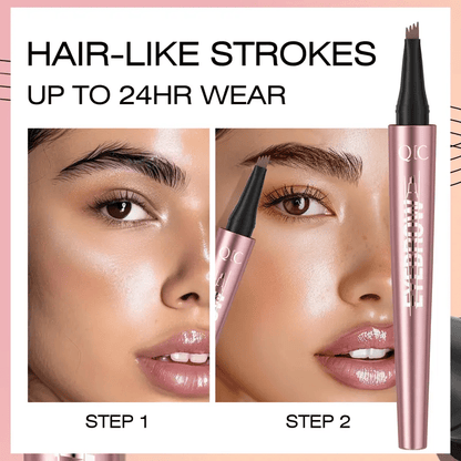 New Waterproof Micro-Fork EyebrowPencil, Long-Lasting Brow Pen forNatural Hair-Like Strokes