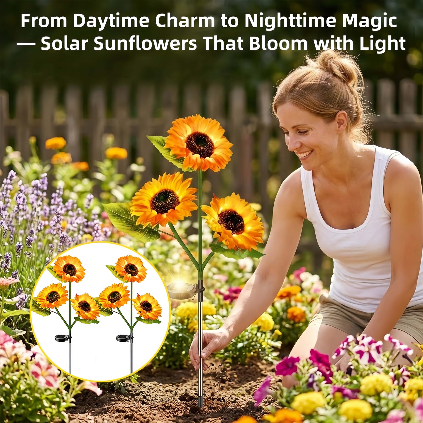 Sunflower Solar Powered Lights for Garden