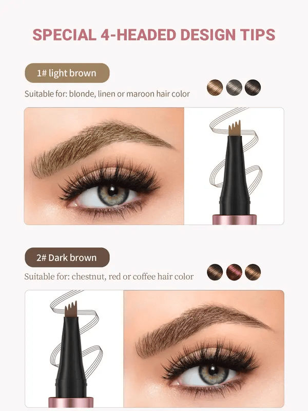 New Waterproof Micro-Fork EyebrowPencil, Long-Lasting Brow Pen forNatural Hair-Like Strokes