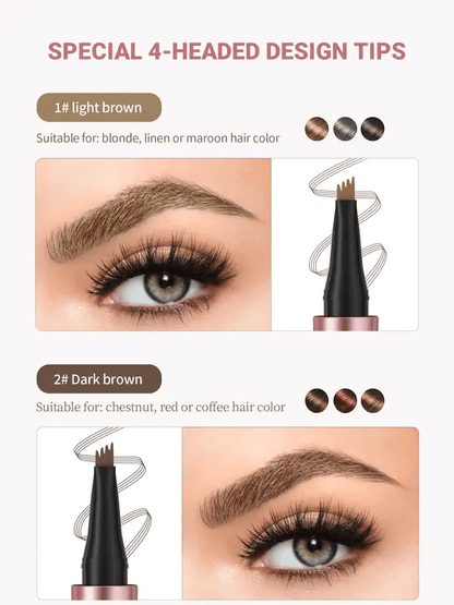 New Waterproof Micro-Fork EyebrowPencil, Long-Lasting Brow Pen forNatural Hair-Like Strokes