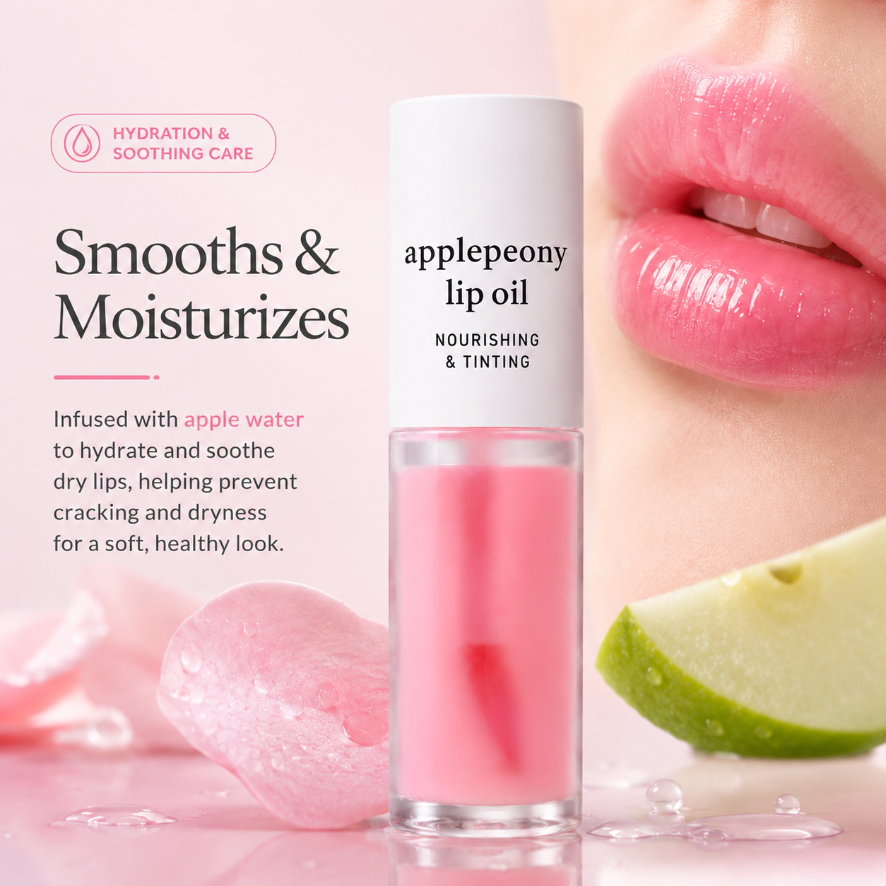 2-in-1 Hydrating Lip Oil Stain for Natural Tint & Glass-Like Shine