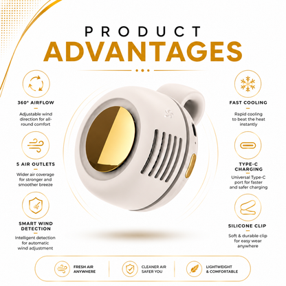 Portable Wearable Silent Mini Bladeless Cooling Fan