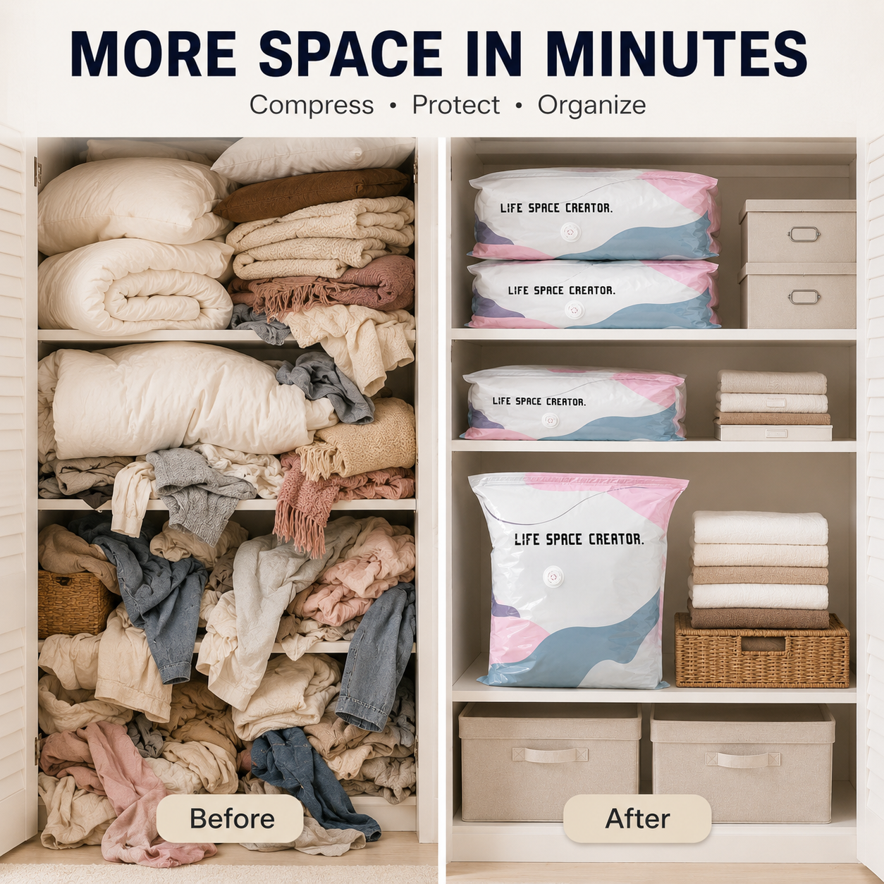 No-Pump Vacuum Storage Bags