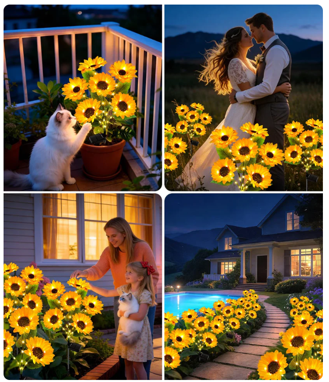 Sunflower Solar Powered Lights for Garden