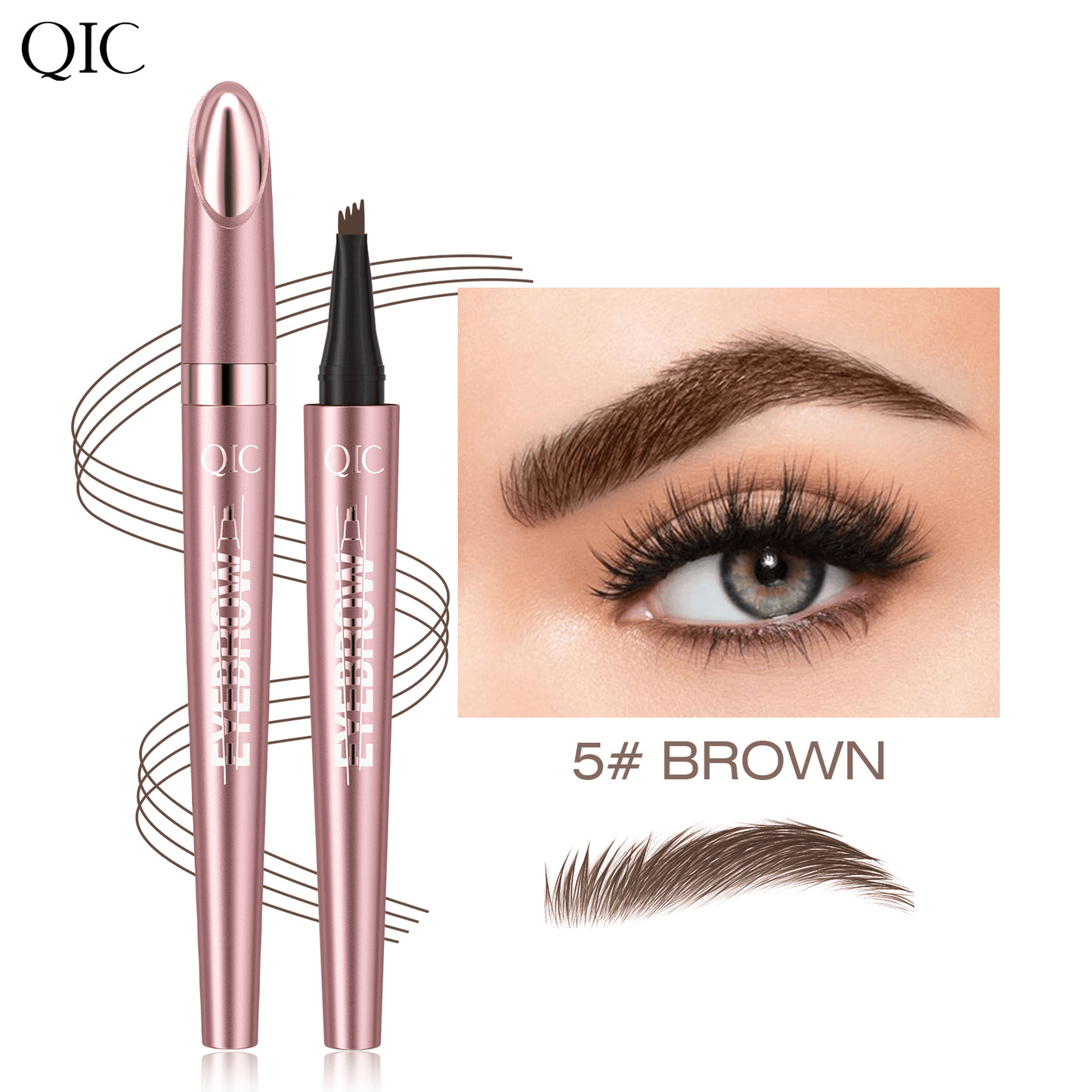 New Waterproof Micro-Fork EyebrowPencil, Long-Lasting Brow Pen forNatural Hair-Like Strokes