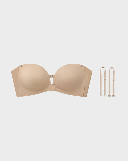 Strapless Front Closure Wireless Push-Up Bra