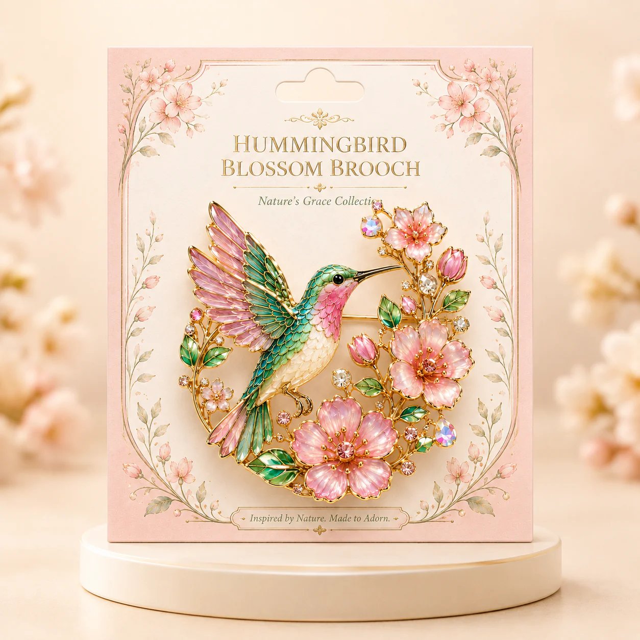 🌸Limited Edition 2026 Hummingbird Blossom Brooch ,Elegant Floral Bird Pin Jewelry Gift for Women