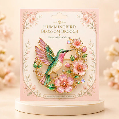🌸Limited Edition 2026 Hummingbird Blossom Brooch ,Elegant Floral Bird Pin Jewelry Gift for Women