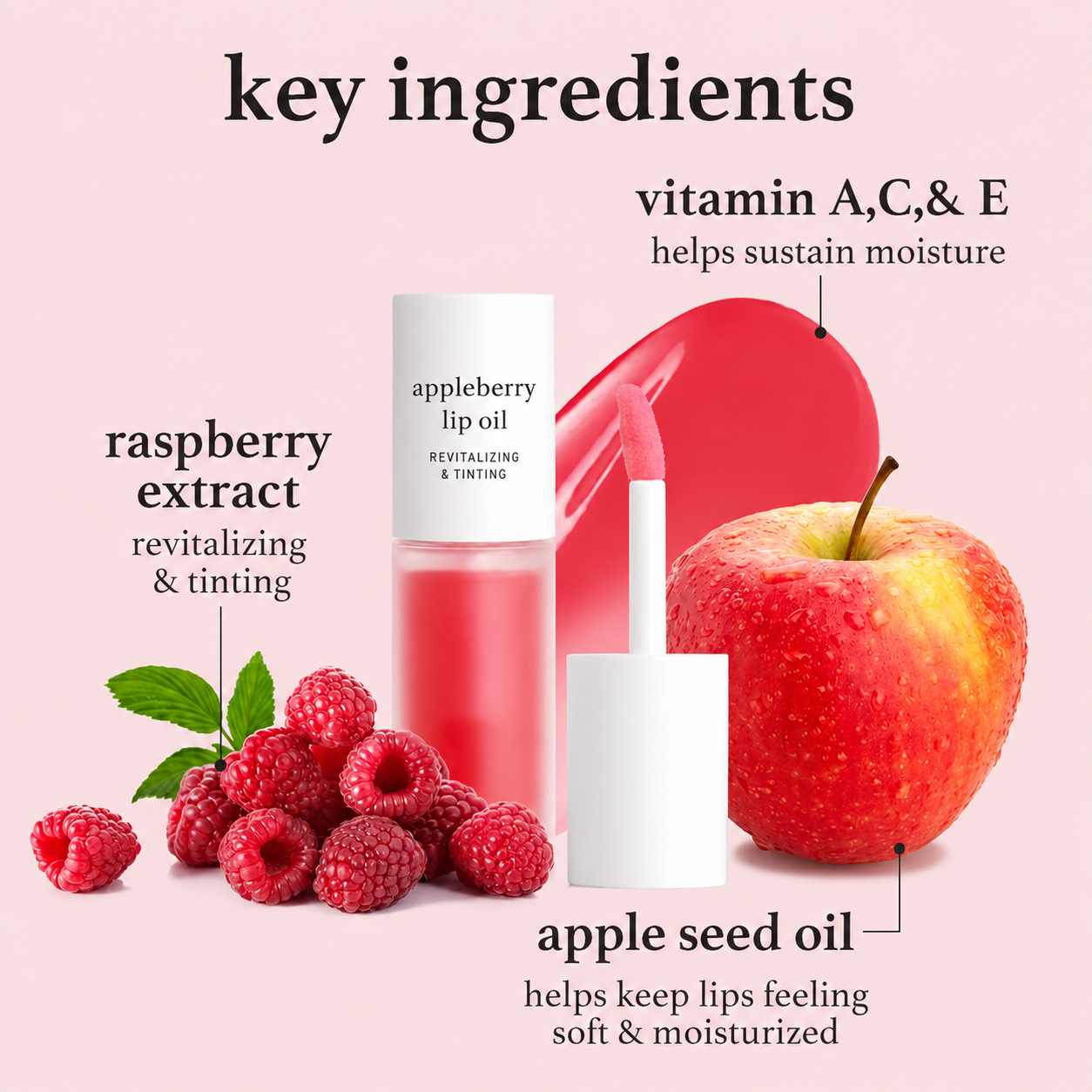 2-in-1 Hydrating Lip Oil Stain for Natural Tint & Glass-Like Shine