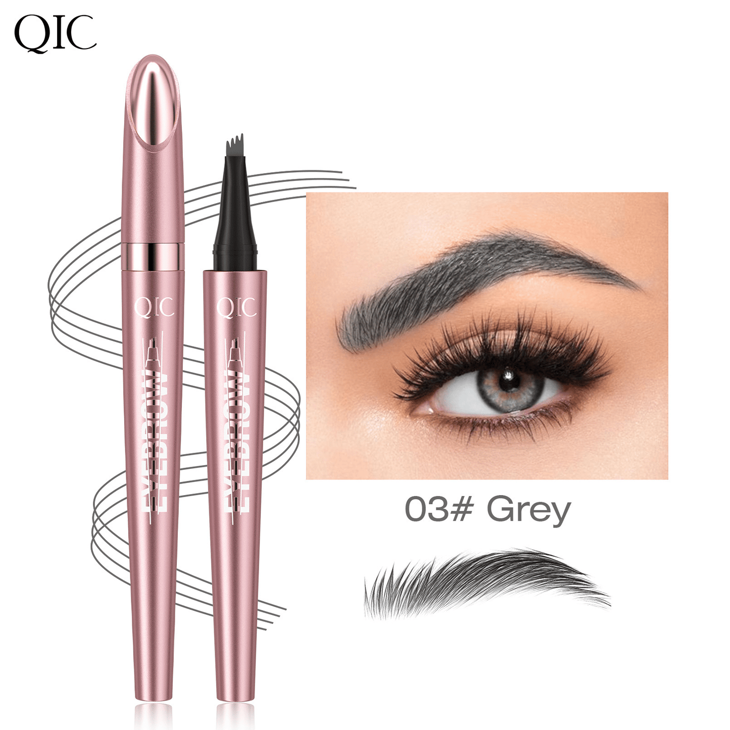 New Waterproof Micro-Fork EyebrowPencil, Long-Lasting Brow Pen forNatural Hair-Like Strokes
